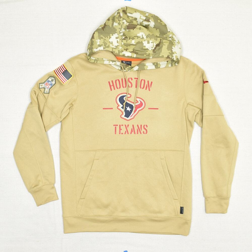 Nike Men's Pullover Hoodie Polyester Tan Size M Houston Texans Salute To Service